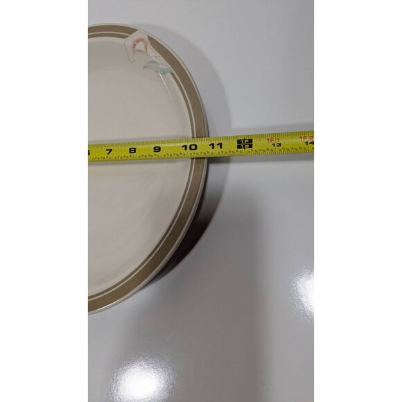 Syracuse China Calla Lily Oval Dinner Plate Cream Brown Floral Design Vintage - Picture 5 of 10